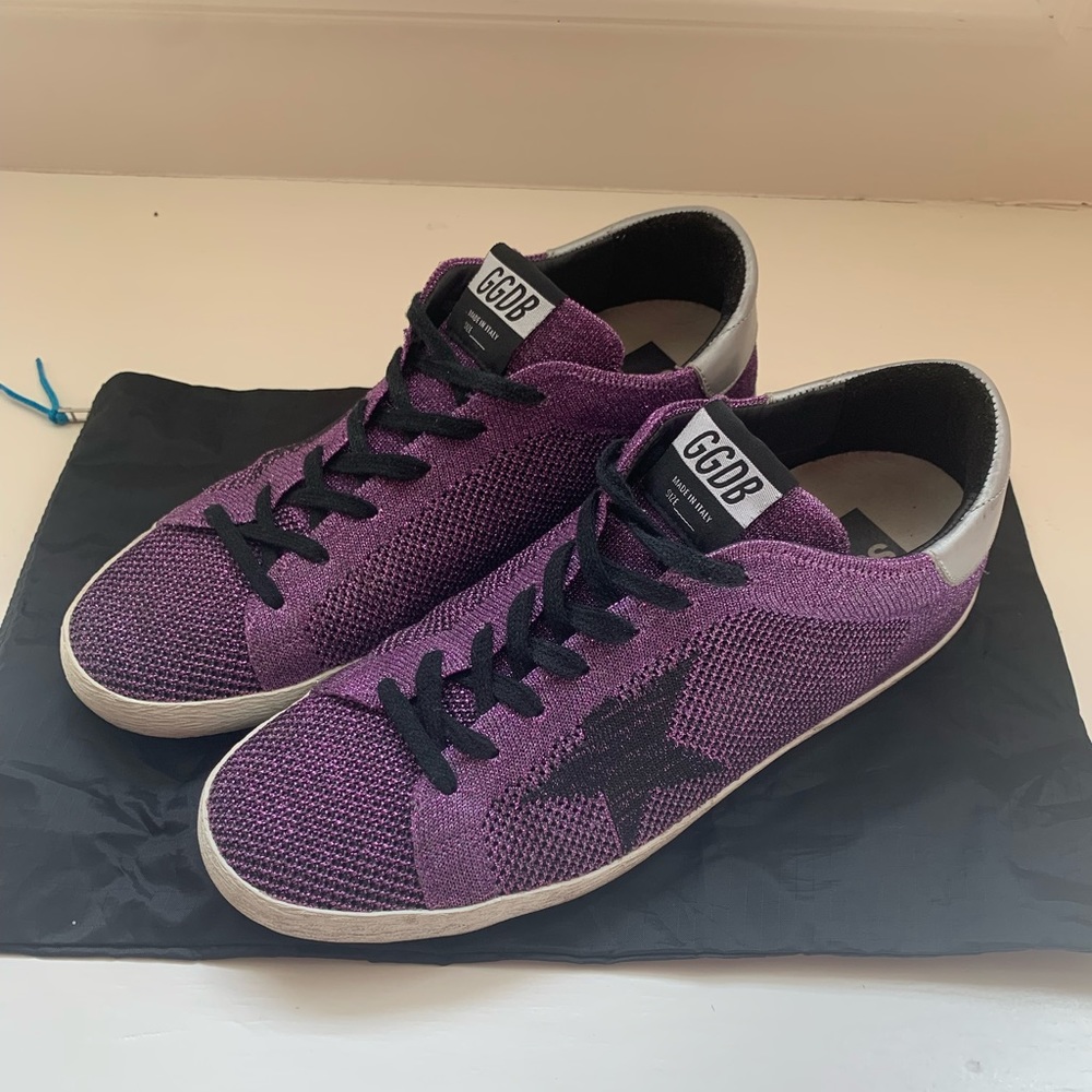Purple Lurex Superstar Golden Goose Sneakers